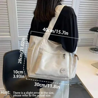 Canvas Tote Bag – Large Capacity Women's Shoulder & Commuter Handbag