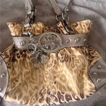 Sweet Cool Green Underarm Bag Y2k Girls Pu Leather Large Capacity Shoulder Tote Women Fairycore
