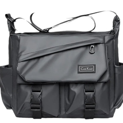 Men S Crossbody Bag Workwear-Style Single-Shoulder Bag Large-Capacity Double-Buckle Waterproof