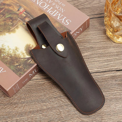 Protective Leather Case Top Layer Cowhide Garden Branch Shears Waist Bag
