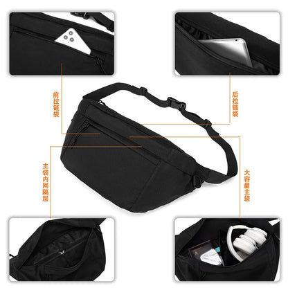 Men S Crossbody Large-Capacity Bag Waterproof Casual Simple Lightweight Waist Bag - Waterproof