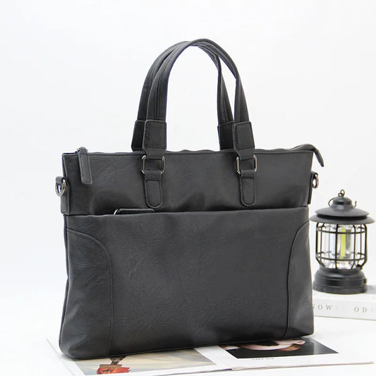 14 4-Inch Computer Bag Pu Leather Patchwork Simple Men S Casual Handbag Travel Business Waterproof