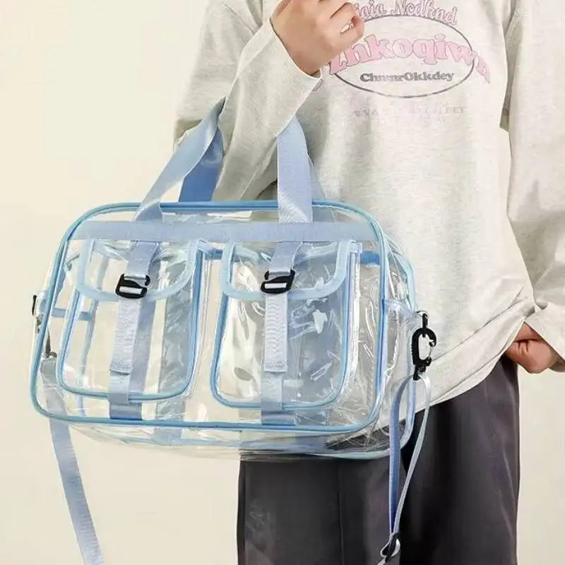 Clear Crossbody Beach Bag – Large Capacity Transparent Jelly Tote