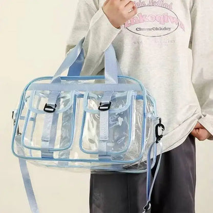 Clear Crossbody Beach Bag – Large Capacity Transparent Jelly Tote