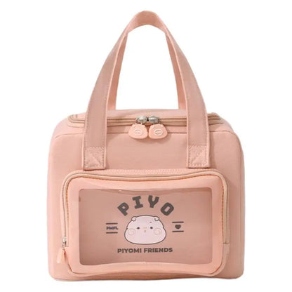 Cartoon Bento Bag Hand-Held Japanese-Style Cute Girl Insulated Bag Lunch Box Bag Students At Work