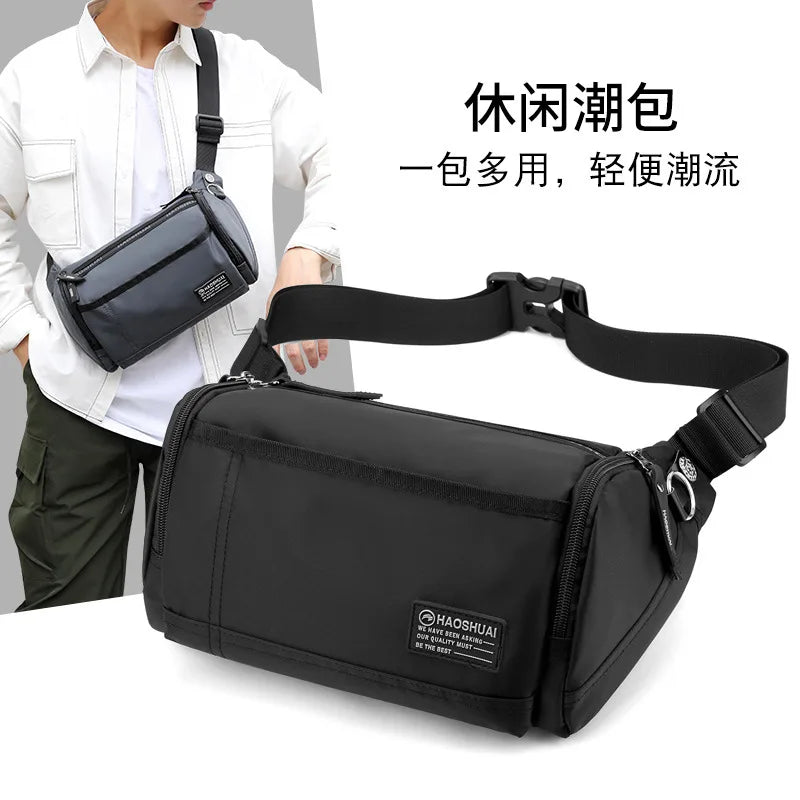 Men S Chest Bag Multi-Function Waist Change Mobile Phone Storage Travel Shoulder Diagonal Cross