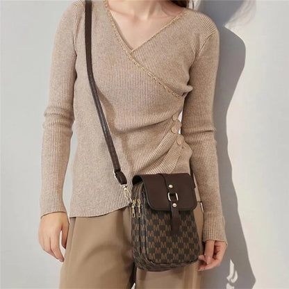 Monogram Mini Crossbody Bag – Flap Purse with Gold Hardware