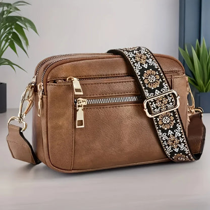 PU Leather Crossbody Bag – Multi-Pocket Women's Shoulder Bag