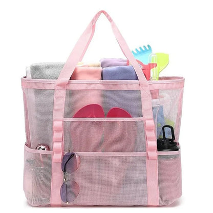 Large Mesh Beach Tote Bag Lightweight Quick-Dry Pool Bag