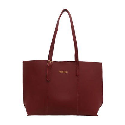 Leather Tote Bag – Large Capacity Women's Work Shoulder Bag