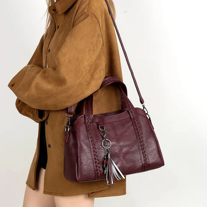 3-Layer Women's Crossbody Bag – PU Leather Shoulder Handbag