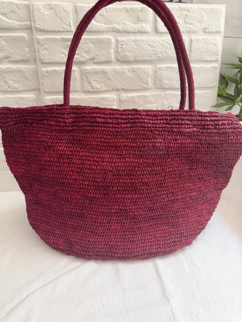 Summer Women S Raffia Hand Woven Tote Bag Simple Handbag Shoulder Perfect Vacation Beach Day Seaside