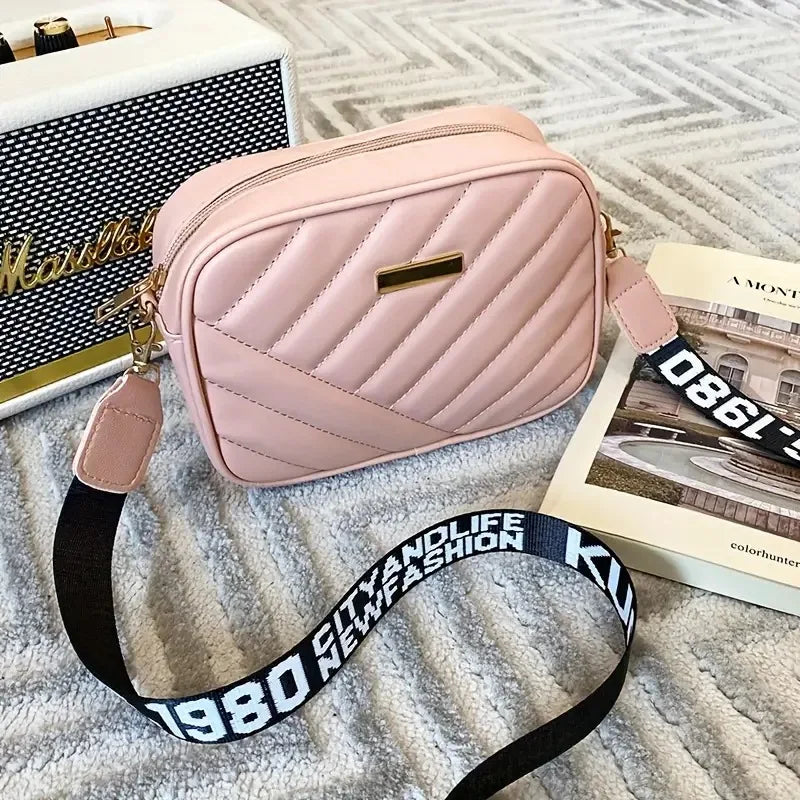 PU Leather Camera Crossbody Bag – Quilted Women’s Shoulder Bag