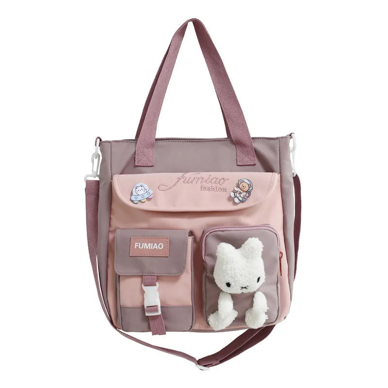 Student Remedial Hand Carrying Book Bag Class Canvas Lesson Slant Across One Shoulder
