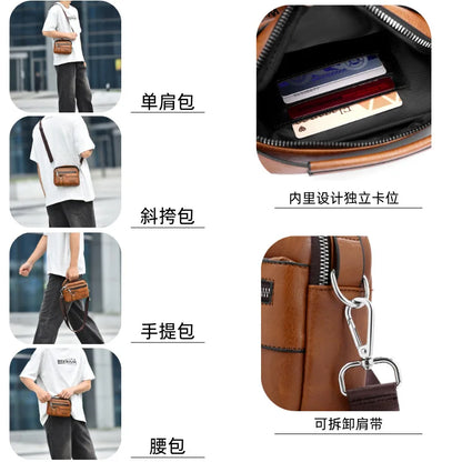 Men S Multi-Functional Crossbody Bag Large-Capacity Hand-Held Waterproof Single-Shoulder Backpack