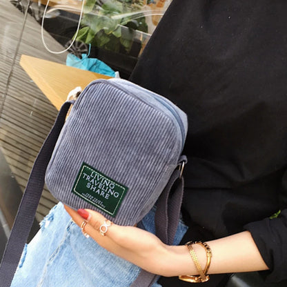 Corduroy Crossbody Bag for Women – Mini Phone Shoulder Bag
