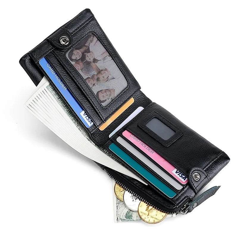 Top-Grain Cowhide Men S Wallet Business Wallet Loose Change Coin Storage