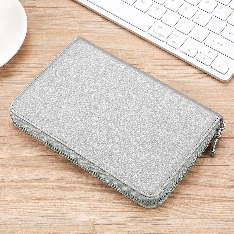 Genuine Leather Rfid Anti-Magnetic Card Case Cowhide Account Book Passbook Case Id Card Holder