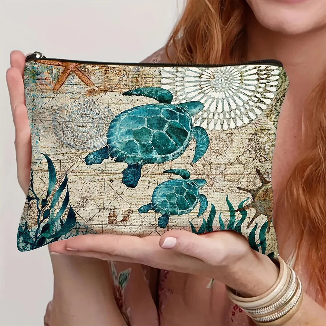 Travel Makeup Bag Printed Polyester Cosmetic Pouch