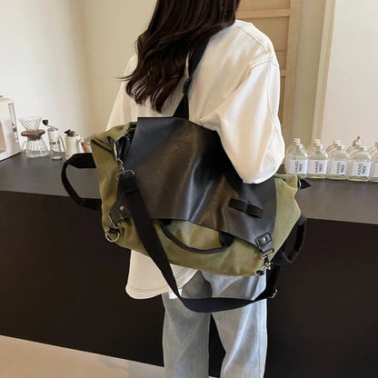 Tote Bag Women Leisure Travel Sports Fitness Crossbody Large Capacity Portable Canvas