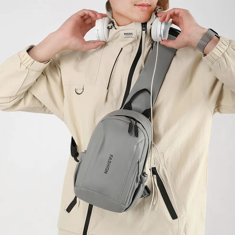 Multifunctional Men S Chest Bag Large Capacity Simple Light One Shoulder Foreskin Membrane