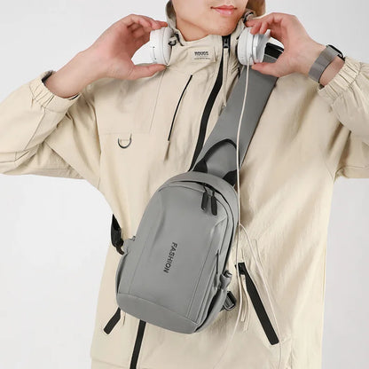 Multifunctional Men S Chest Bag Large Capacity Simple Light One Shoulder Foreskin Membrane