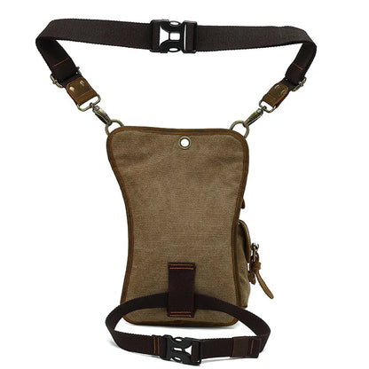 Outdoor Cycling Leg Bag Men Durable Canvas Casual Single-Shoulder Crossbody Bag Waist
