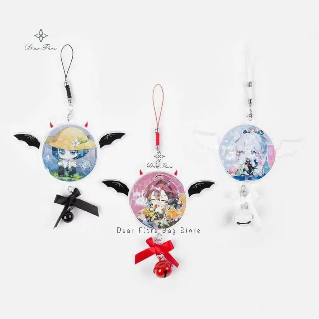 Ita Bag Pin Badge Protector – Angel & Devil Wings with Bell Charm