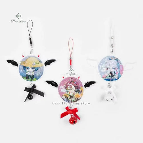 Ita Bag Pin Badge Protector – Angel & Devil Wings with Bell Charm