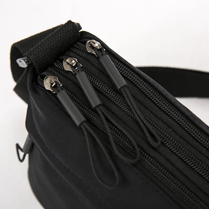Women S Oxford Cloth Waterproof Crossbody Bag Three Zipper Large Capacity Shoulder Multi-Layer