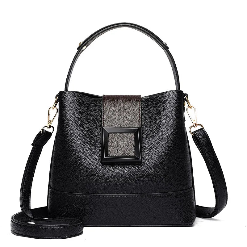 Leather Bucket Bag – Large Capacity Shoulder & Crossbody Handbag for Women