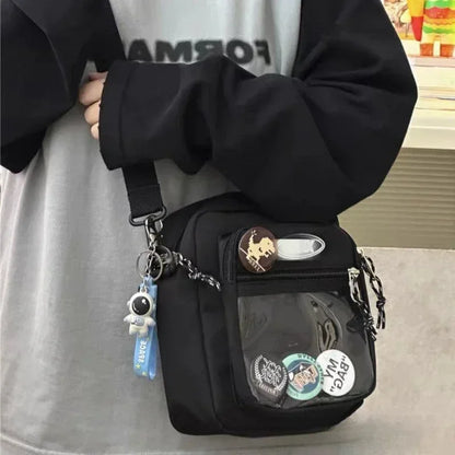 Korean Crossbody Bags Women Men Unisex Itabag Transparent Pocket Phone Bag Purse Small Shoulder Ita