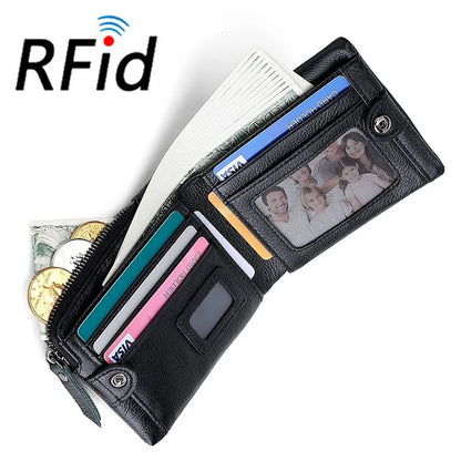 Top-Grain Cowhide Men S Wallet Business Wallet Loose Change Coin Storage