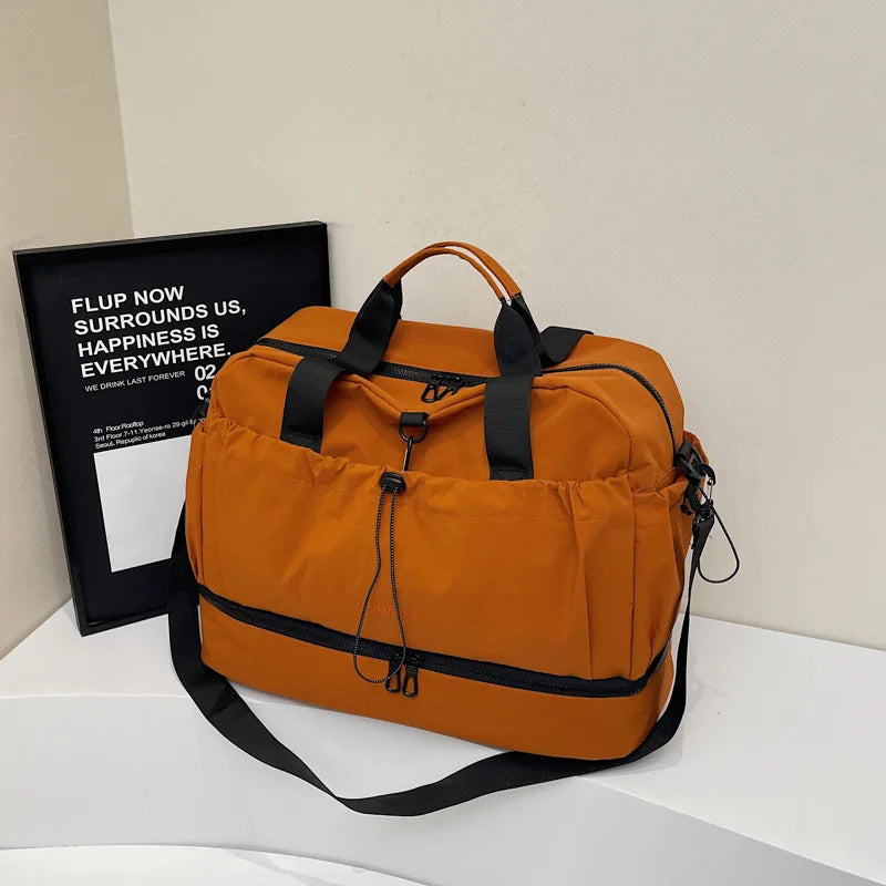 Large Travel Bag - Spacious Lightweight Durable Adjustable Strap Pockets Perfect Travel Commute