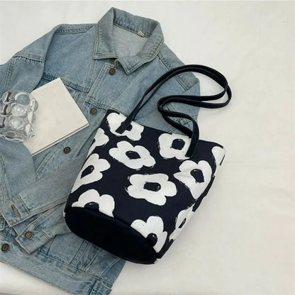 Floral Oil Painting Bucket Bag – Women's Shoulder & Crossbody Tote