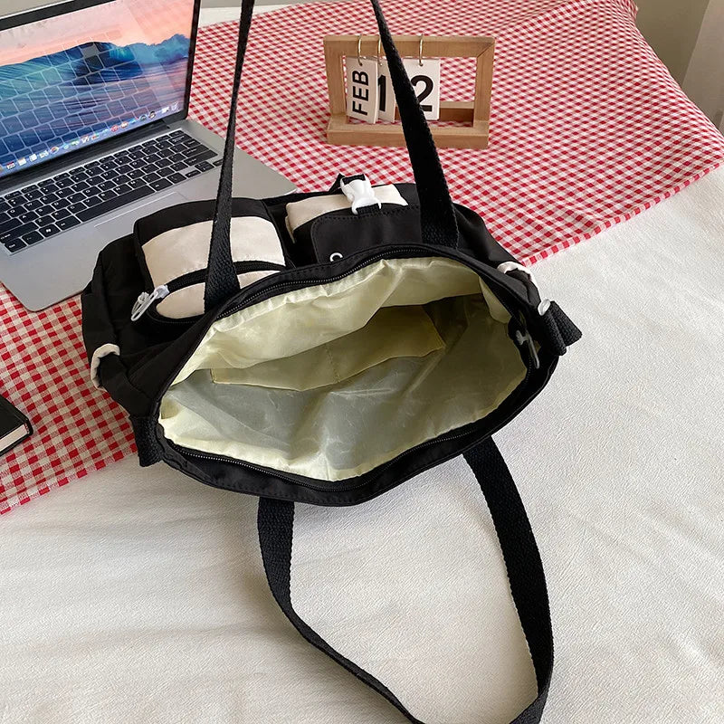 Harajuku Nylon Shoulder Bag – Multi-Pocket Crossbody Messenger Bag