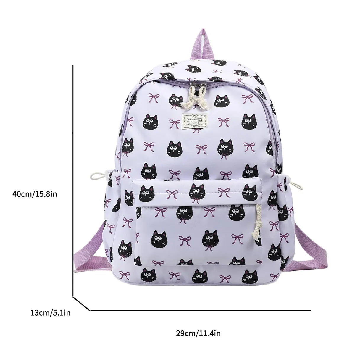 Exquisite Cute Cartoon Animal Printed Backpack Nylon Lightweight Large Capacity Casual Campus