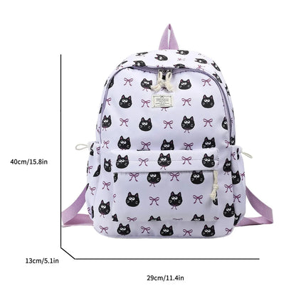 Exquisite Cute Cartoon Animal Printed Backpack Nylon Lightweight Large Capacity Casual Campus