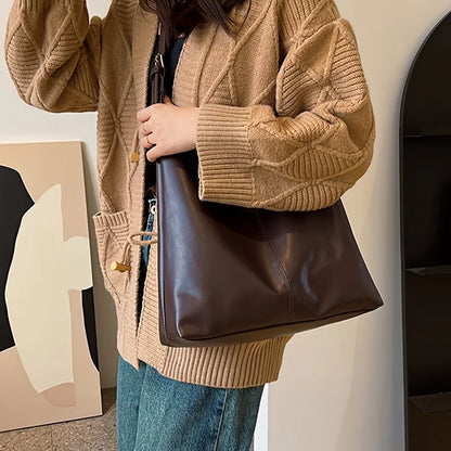 Vintage Hobo Shoulder Bag – Soft Leather Tote for Women