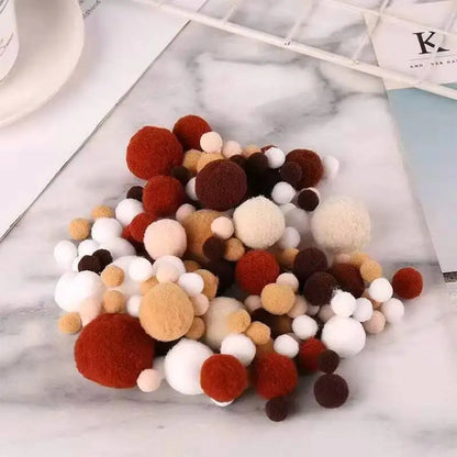 Pom Pom Balls Mixed Set – 60Pcs Fluffy DIY Craft & Ita Bag Decor