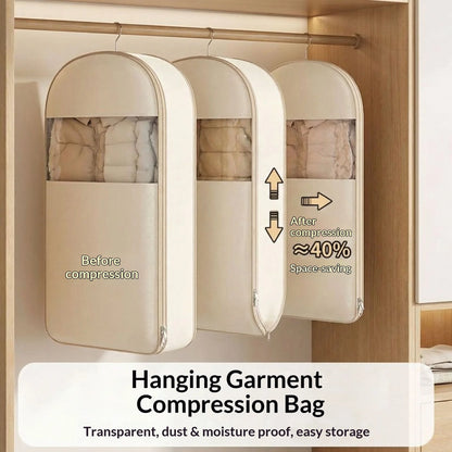 1pc Down Jacket Compressed Dust Cover Clothes Compression Hanging Bag Household Visible Storage