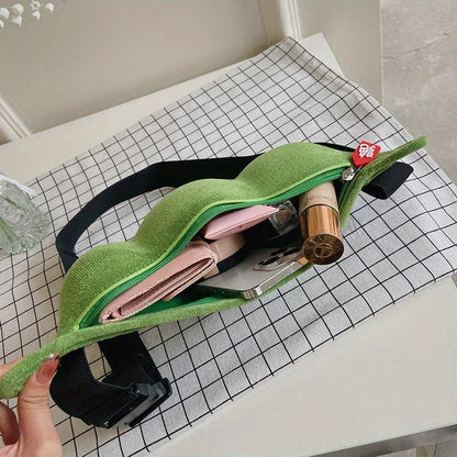 Pea-Shaped Fanny Pack – Cute Novelty Crossbody Bag