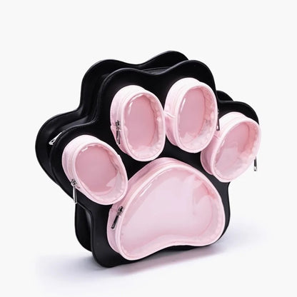 Sweet Cute Cat Paw Ita Bag Ladies Multi Layer Large Capacity Backpack Women Color Black Shoulder