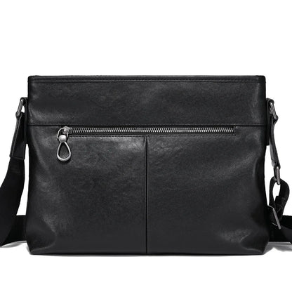 Top-Grain Cowhide Single-Shoulder Bag Men Casual Crossbody Bag Large-Capacity Single-Shoulder