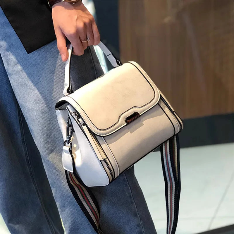 Real Leather Shoulder Bag Tide Clamshell Square Three-Dimensional Large Capacity Senior Women S