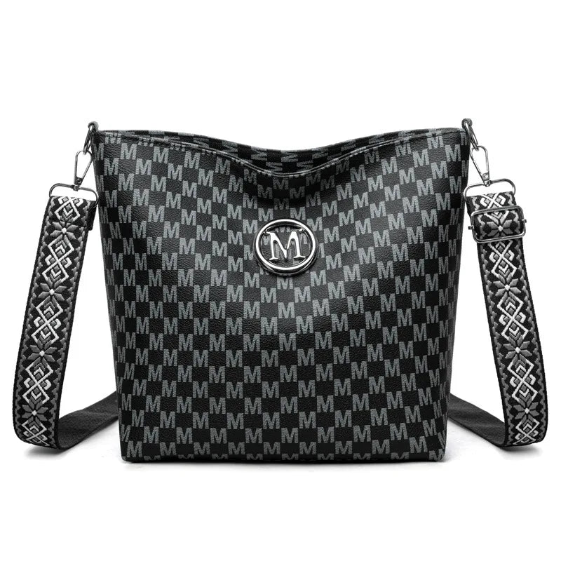 Crossbody Bag for Women – Monogram Faux Leather Shoulder Bag