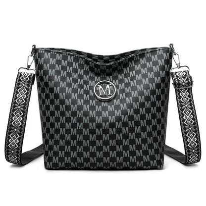 Crossbody Bag for Women – Monogram Faux Leather Shoulder Bag