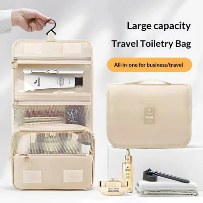 Homefish Portable Hanging Hook Cosmetic Bag Waterproof Wear Resistant Travel Organizer Multi-Layer