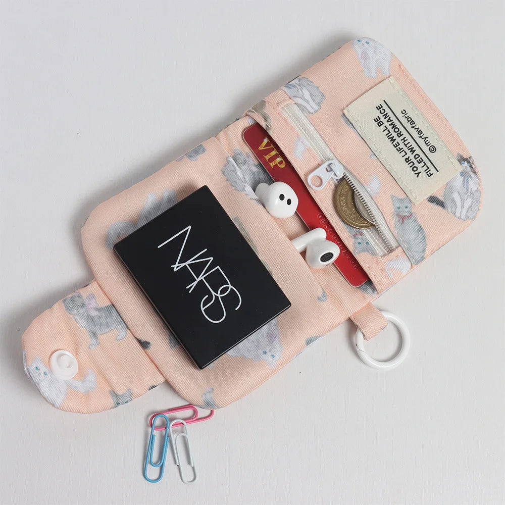 Coin Purse Girl Student Cute Printed Rabbit Cat Storage Bag Canvas Fresh Cdd Card Everyday