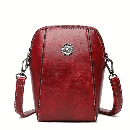 Soft Leather Mobile Phone Bag Women Mini Vertical Style Small Bag Putting Mobile Phones Purse - Soft